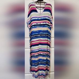 Lularoe Macy Maxi dress 3x Multicolor stripes*